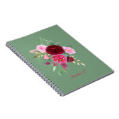 Schattige Sage Groen Meisje Bloemen Notitieboek (Rechterzijde)