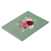 Schattige Sage Groen Meisje Bloemen Notitieboek (Linkerzijde)