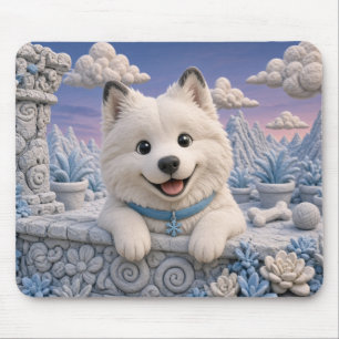 Schattige Samojed Puppy, Baby Hond Muismat