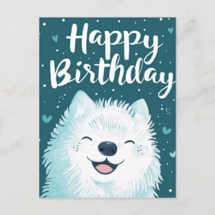 Schattige Samoyed Gefeliciteerd Briefkaart