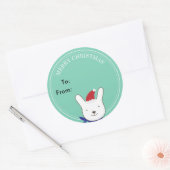 Schattige Santa Bunny Green Christmas Gift Label (Envelop)