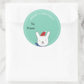 Schattige Santa Bunny Green Christmas Gift Label (Tas)