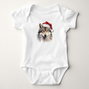Schattige Santa Wolf Romper