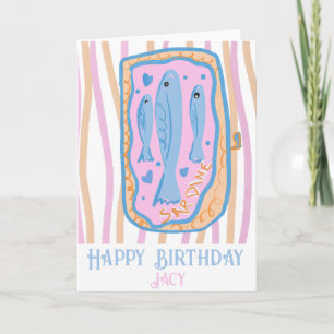 Schattige Sardientjes Verjaardag Schattig Kaart