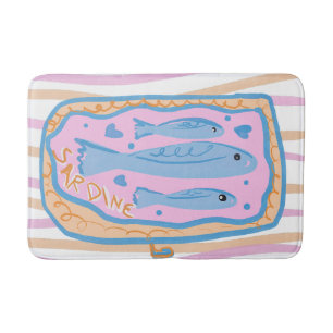 Schattige Sardine Kunst Badmat