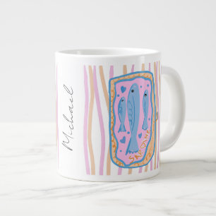 Schattige Sardine Kunst Extra Grote Beker