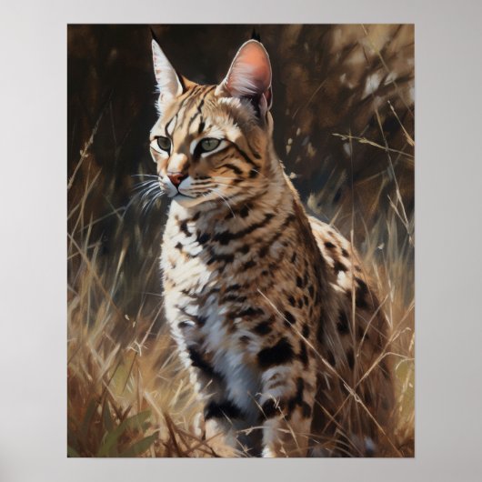 Schattige Savannah Cat Art Print Poster (Voorkant)