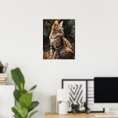 Schattige Savannah Cat Art Print Poster (Thuiskantoor)