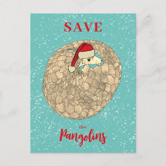 Schattige Save the Pangolin Kerstbudget Feestdagenkaart (Voorkant)