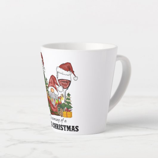 Schattige Scandinavisch Gnome Holiday Design Latte Mok (Rechterhoek)