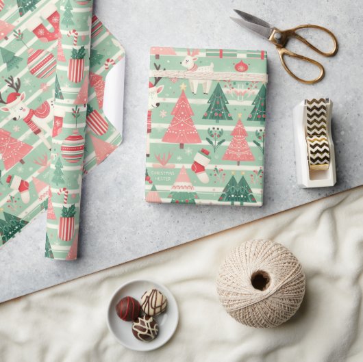 Schattige Scandinavisch kerstseizoen Cadeaupapier (Crafts)