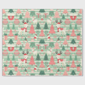 Schattige Scandinavisch kerstseizoen Cadeaupapier (Vlak)