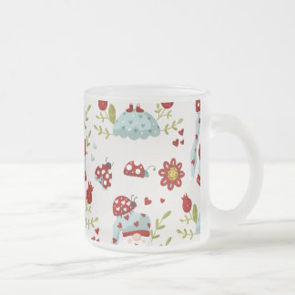 Schattige Scandinavische Kabouter Bloemmotief Matglas Koffiemok
