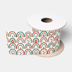 Schattige Scandinavische Kerstregenboog Lint