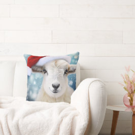 Schattige Schaap Dragen Rood Pet Kerst Kussen