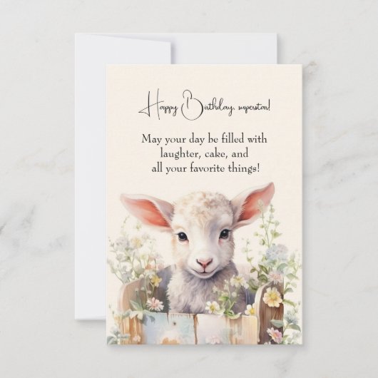 Schattige schaap genesteld in een doos (Voorkant)