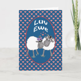 Schattige Schaap, Luv Ewe Romantisch Wenskaart Kaart