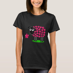 Schattige Schaap met Bloemwol voor Meisjes Vrouwen T-shirt