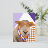 Schattige schaap met bril briefkaart (Staand voorkant)