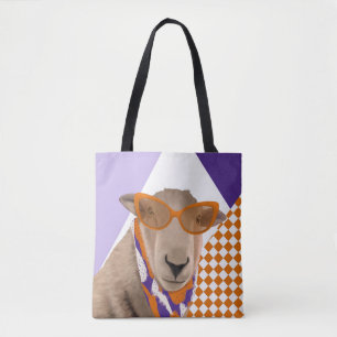 Schattige schaap met bril draagtas