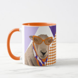Schattige schaap met bril mok