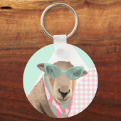Schattige schaap met bril sleutelhanger (Achterkant)