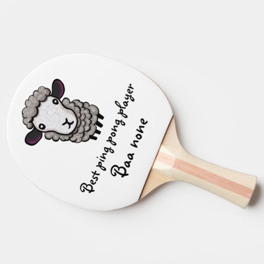 schattige schapen tafeltennisbatje (Zijkant)