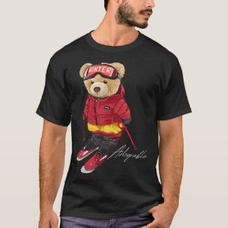 Schattige Schattig Beer Skiën - Adograble Ski T-shirt