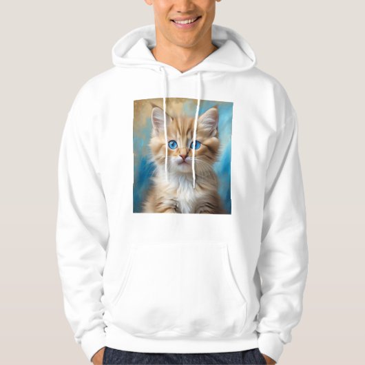 Schattige Schattig kattenportret Hoodie (Voorkant)