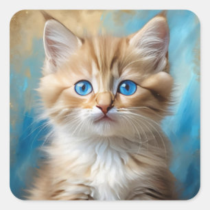 Schattige Schattig kattenportret Vierkante Sticker