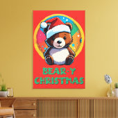 Schattige Schattig Kawaii Chibi Beer-y Kerst Beer Canvas Afdruk (Insitu (Woonkamer))