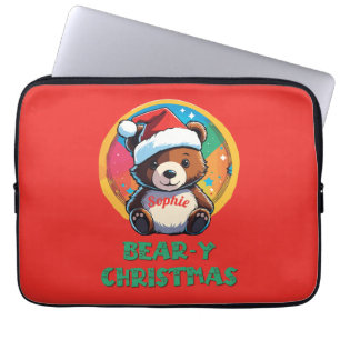 Schattige Schattig Kawaii Chibi Beer-y Kerst Beer Laptop Sleeve