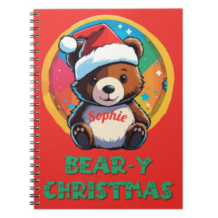 Schattige Schattig Kawaii Chibi Beer-y Kerst Beer Notitieboek