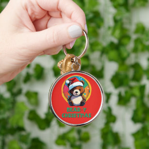 Schattige Schattig Kawaii Chibi Beer-y Kerst Beer Sleutelhanger
