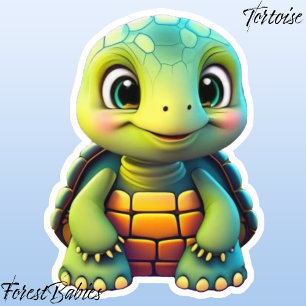 Schattige Schattig Kind Turtle Animal Cartoon Grap Sticker