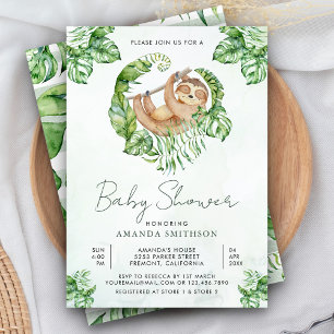 Schattige Schattig Sleepy Sloth Baby shower Kaart