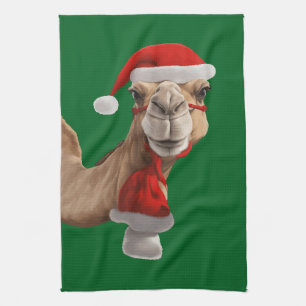 Schattige Schattigee Camel Dragen Santa Hat Christ Theedoek