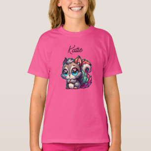 Schattige Schattigee Cartoon Eekhoorn gepersonalis T-shirt