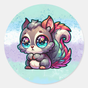 Schattige Schattigee eekhoorn Ronde Sticker