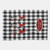 Schattige Schattigee Gnomen Buffalo Plaid Theedoek (Horizontaal)