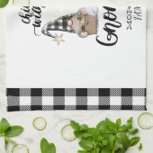 Schattige Schattigee Gnomen Zwart Buffel Plaid Theedoek (Gevouwen)