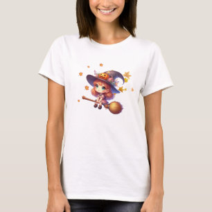 Schattige Schattigee heks vliegen met bezem, Hallo T-shirt