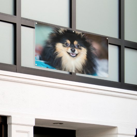 Schattige Schattigee Hond Uitziende Outdoor Crafts Spandoek (Buitenkant Gebouw)