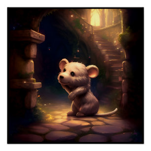 Schattige Schattigee kleine muis Perfect Poster