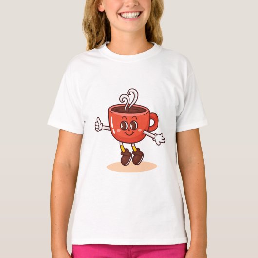 Schattige Schattigee koffiebeker T-shirt (Voorkant)