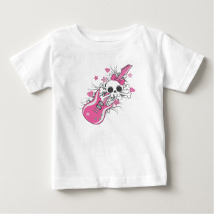 Schattige Schedel met Roze Gitaar
