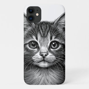 Schattige schets van de jonge kat iPhone 11 hoesje