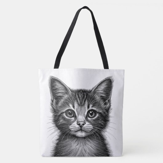 Schattige schets van de jonge kat draagtas (Voorkant)
