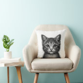 Schattige schets van de jonge kat kussen (Stoel)
