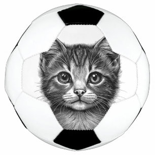 Schattige schets van de jonge kat voetbal